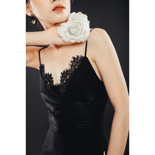 Đầm xòe 2 dây phối ren - 20Again