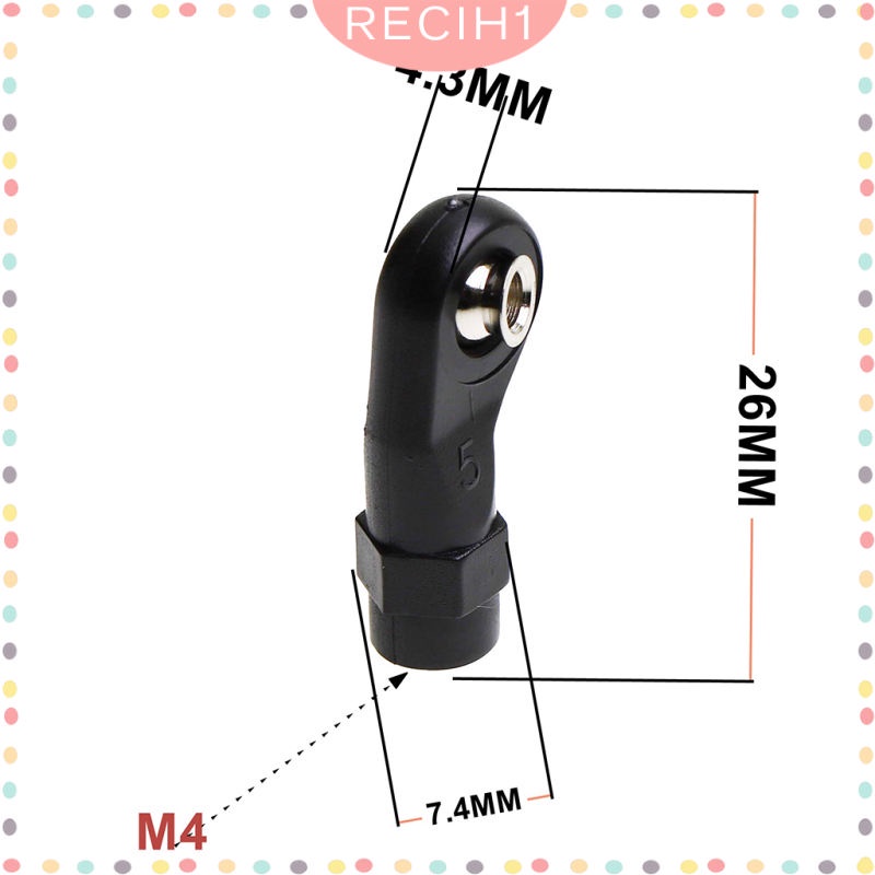 Set 10 Đầu Nối Bóng M4 Cho Mô Hình Xe Hơi Điều Khiển Từ Xa 1: 10 1: 8 DIY