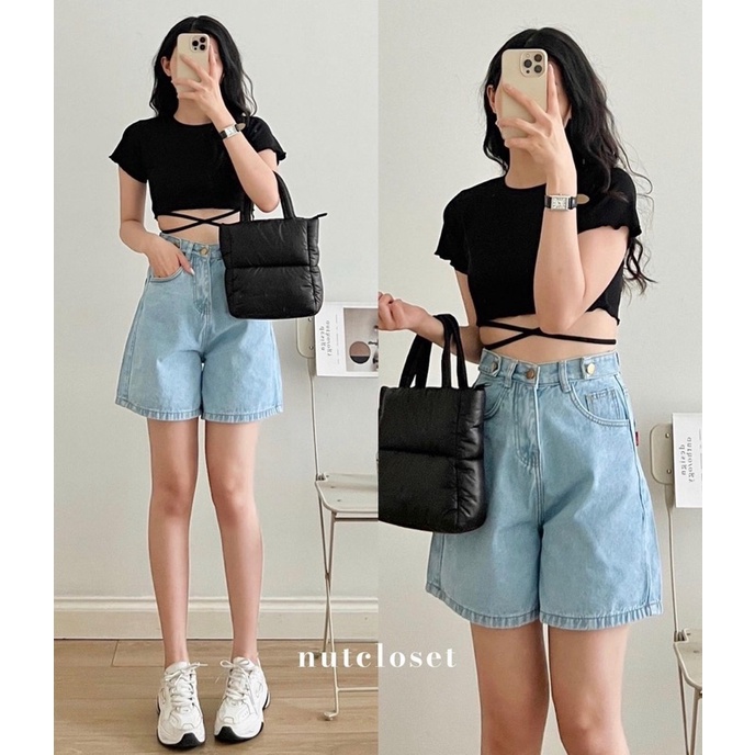 Áo croptop cộc tay dây eo hàng chuẩn l1 Cuastore.vn
