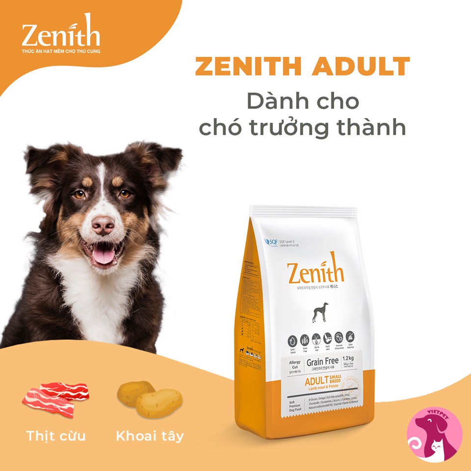 Thức ăn cho chó trưởng thành - Hạt mềm Zenith - Vị Cừu (1.2 kg)