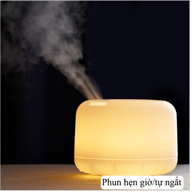 (TẶNG 2 CHAI TINH DẦU SẢ + CAM 10ML) Máy khuếch tán tinh dầu hình trụ trắng 300ml FX2030