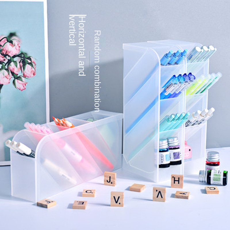 Hộp Đựng Bút Để Bàn Bốn Ngăn Đa Năng Sáng Tạo Đơn Giản