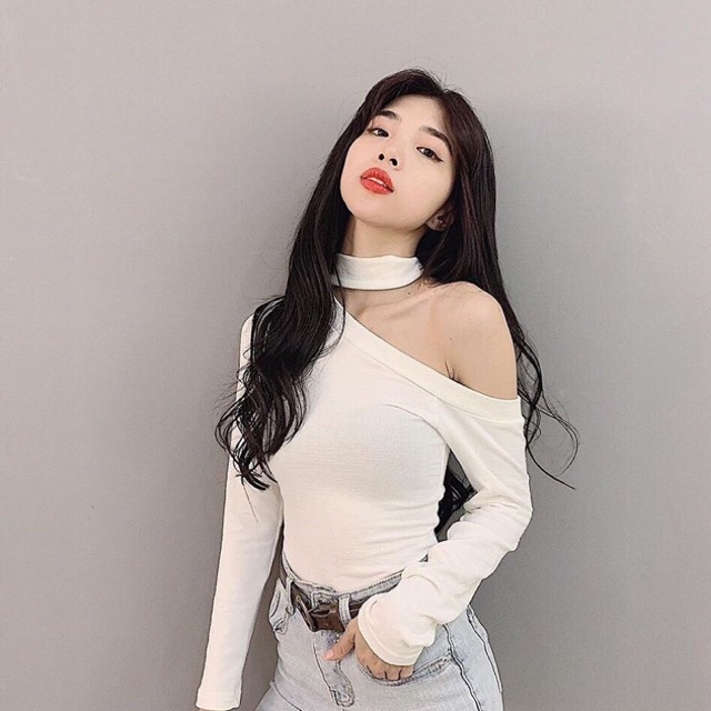 [Kèm ảnh thật] Áo choker lệch vai
