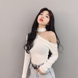 [Kèm ảnh thật] Áo choker lệch vai