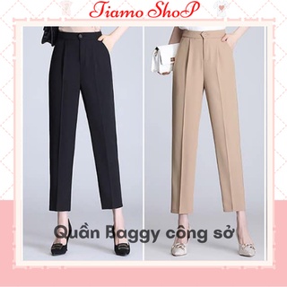 Quần baggy công sở mẫu đẹp, quần baggy nữ tôn dáng