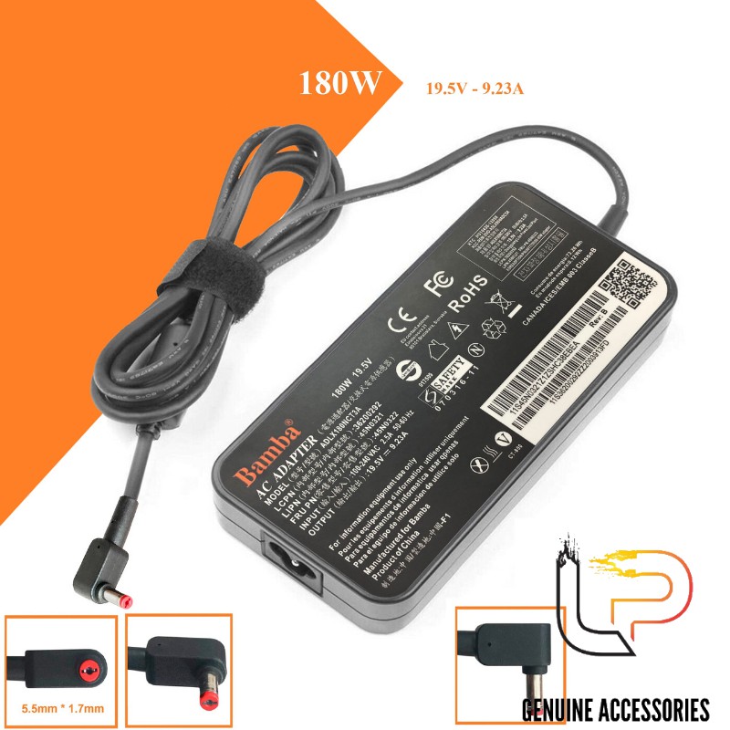 BỘ SẠC LAPTOP ACER 19.5V-9.23A BAMBA - ADAPTER LAPTOP ACER 19.5V-9.23A 180W SLIM BAMBA