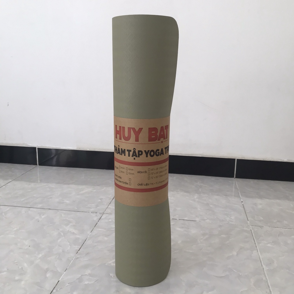 Thảm Tập Gym Huy Bạt 2 Lớp Tập Yoga Tập Thể Dục Mọi Lúc Thiết Kế Nhẹ Nhàng Mang Đi Tiện Dụng Tặng Túi  Và Dây Buộc