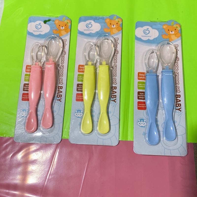 Bộ 2 thìa muỗng ăn dặm Silicon cao cấp