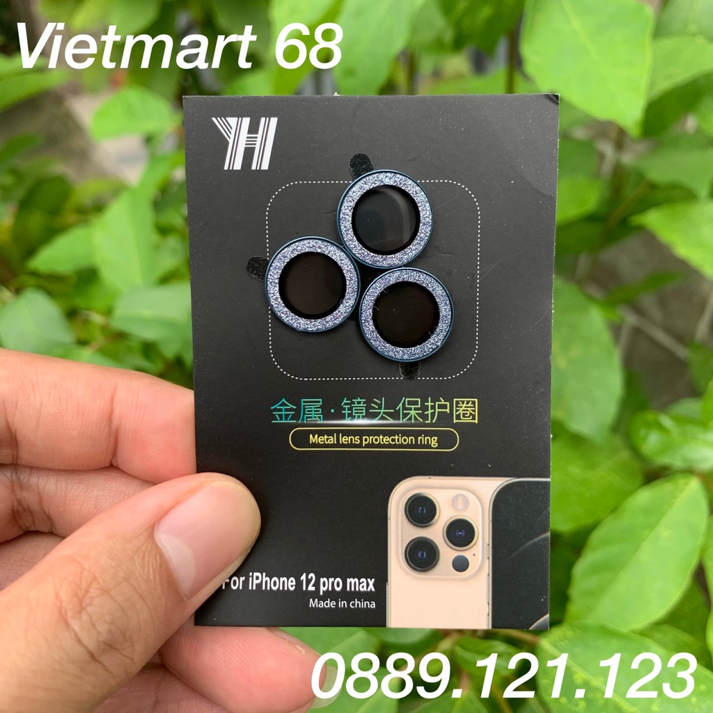 Vòng Bảo Vệ Camera Kim Tuyến Cho iP11, 11Pro,11PRM, iP12, 12Pro, 12Pro Max, iPhone 13Pro-13ProMax - Siêu Sang Chảnh