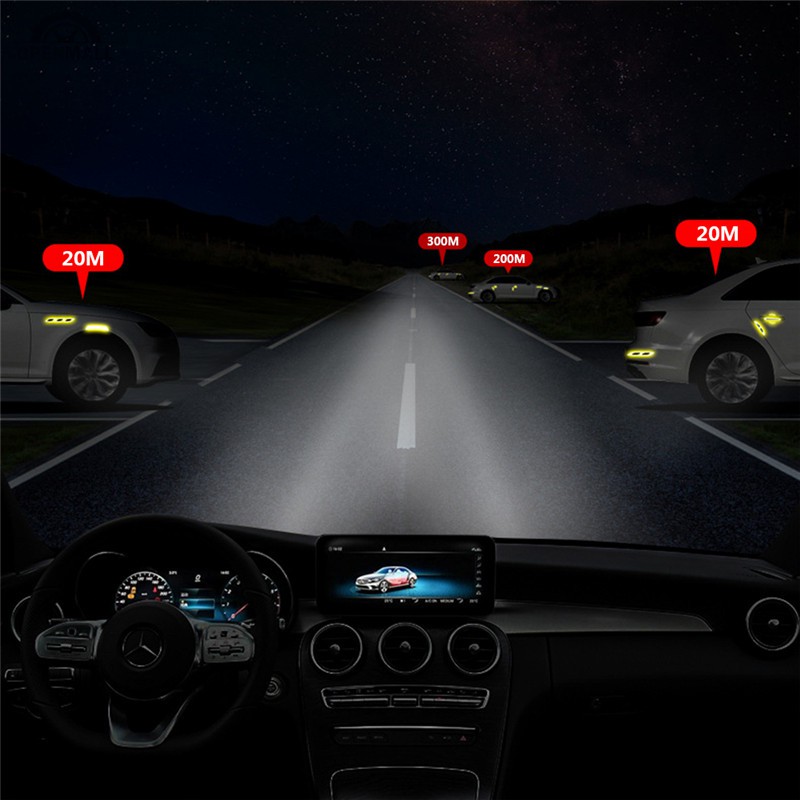 Bộ 4 hình dán phản quang gắn tay mở cửa xe hơi