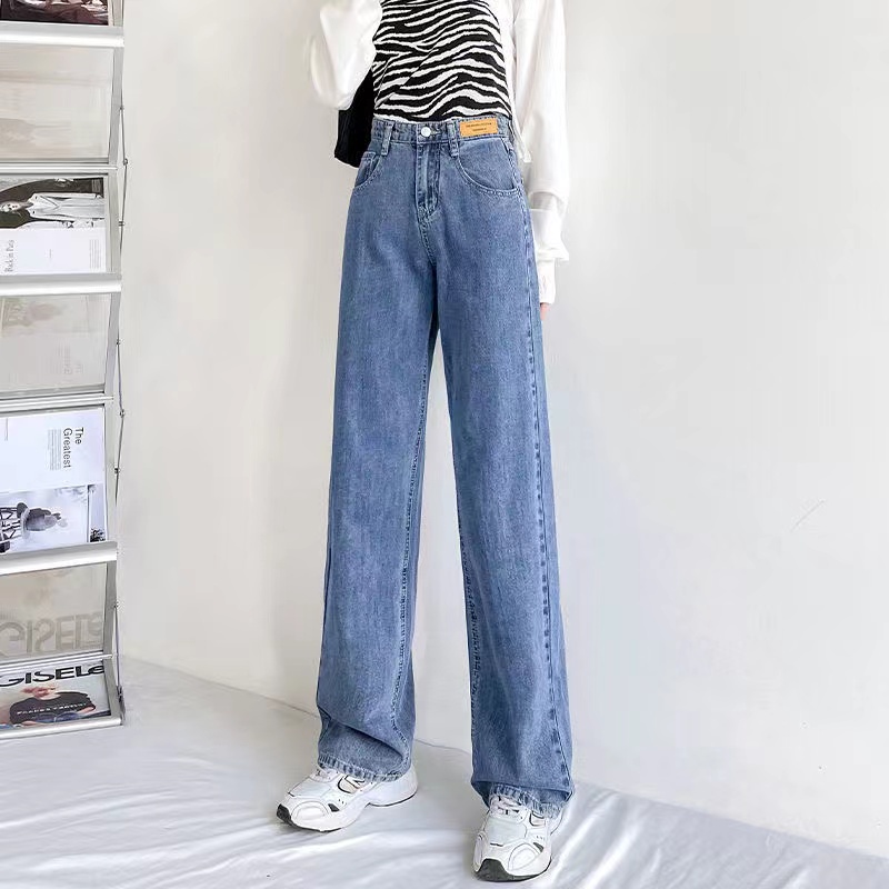 Quần Jeans Nữ Lưng Cao Ống Rộng Thời Trang Hàn Quốc