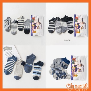 Tất Nam Cổ Ngắn Caramella Chất Đẹp, Vớ Nam Cổ Ngắn 4 Đôi Cao Cấp Kèm Túi Zip Hoặc Hộp Đựng