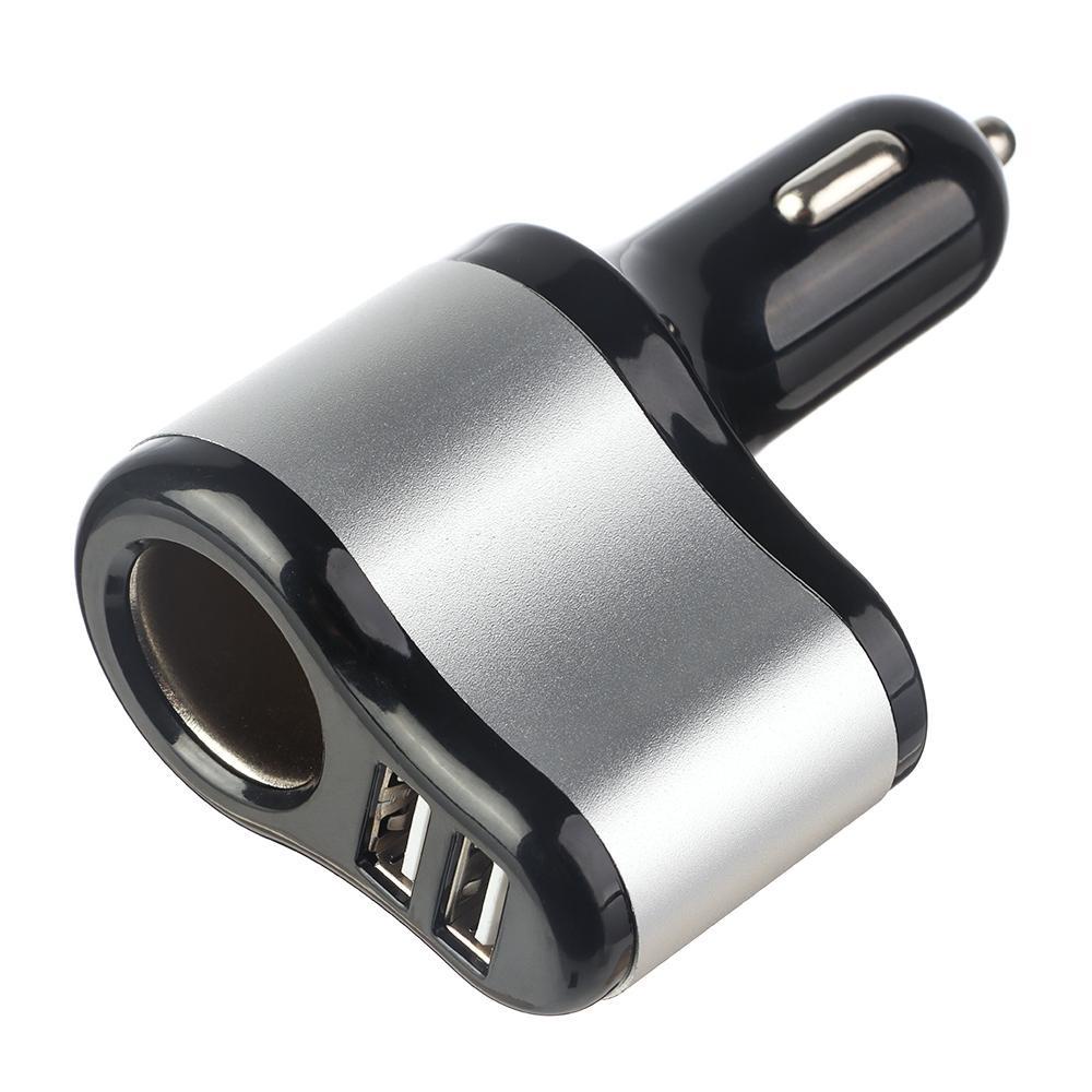 Cục Sạc Xe Hơi Di Động Bằng Nhựa Hai Cổng USB