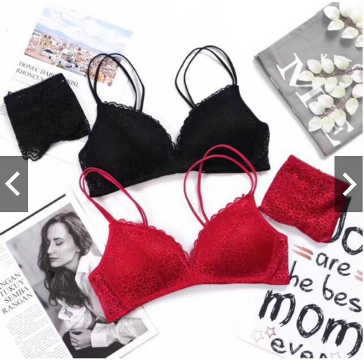 NEW HOTTREND- BỘ ĐỒ LÓT REN KHÔNG GỌNG ĐỆM MỎNG SIÊU SEXY