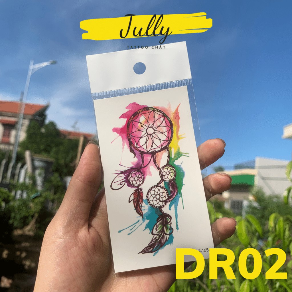 Hình xăm dán tạm thời Dream Catcher mini chống nước an toàn bền đẹp JULLY Tattoo chất