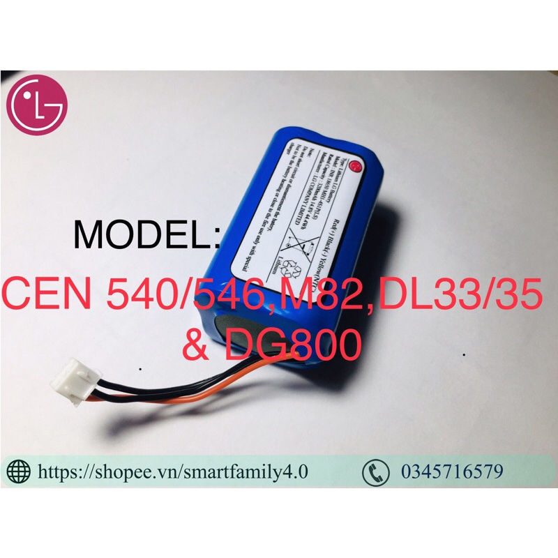 PIN LG KHỦNG 3000-3200mA(BH 6 THÁNG) NÂNG CẤP CHO ROBOT HÚT BỤI ECOVAC CEN540/546,M82,DL33/35 VÀ DG800
