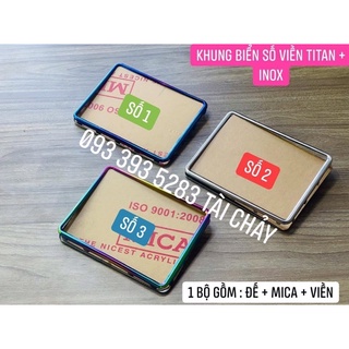 Khung biển số viền titan + viền inox