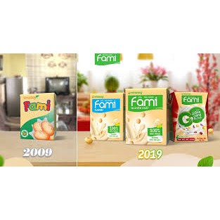 Thùng Sữa đậu nành Fami nguyên chất, can xi, đậu đỏ (hộp/ bịch 200ml)