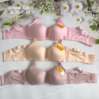 Áo ngực không gọng bigsize Thái Lan 3343 bản to ba móc vải cotton
