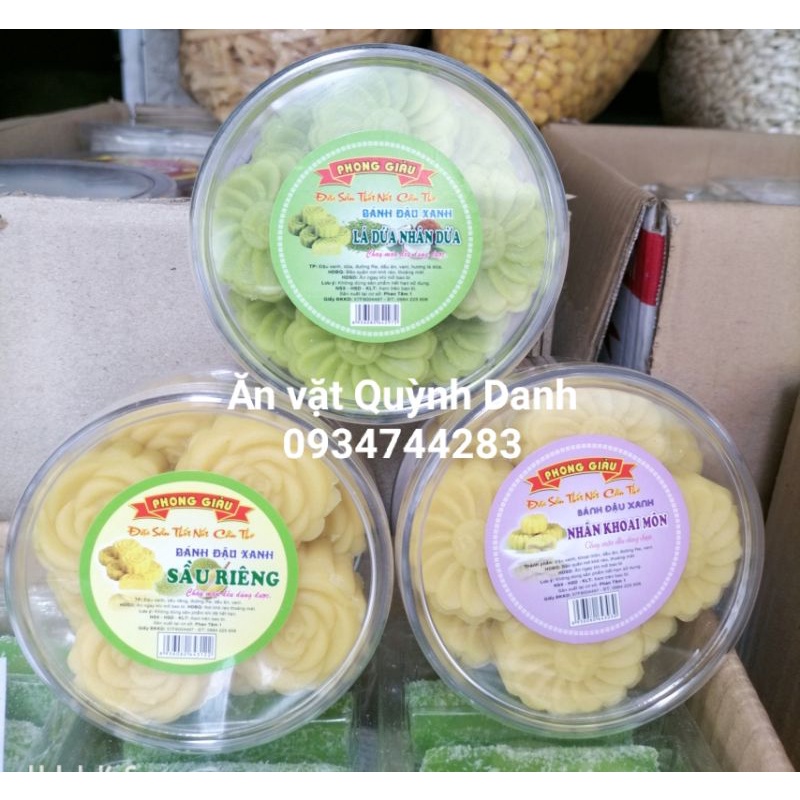 Bánh Đậu Xanh Nhân Khoai Môn, Nhân Sầu Riêng, Nhân Dừa 240G