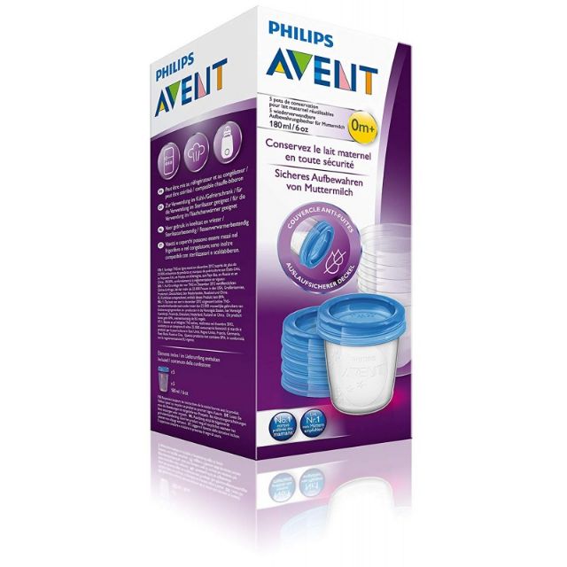 Bộ cốc trữ sữa Avent SCF619/05 (Bộ 5 cái)