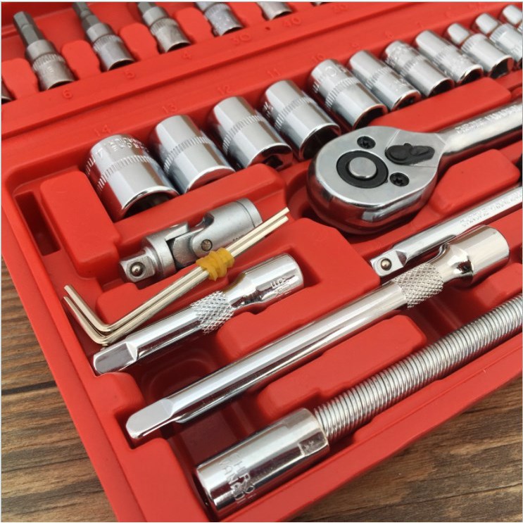 Bộ phụ kiện 46 chi tiết - dụng cụ tháo mở - Bộ đồ sửa chữa xe máy - tua vít - đầu khẩu - lục lăng