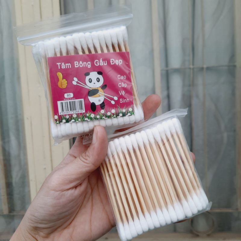 Tăm bông ráy tai thân gỗ lovely bông lớn