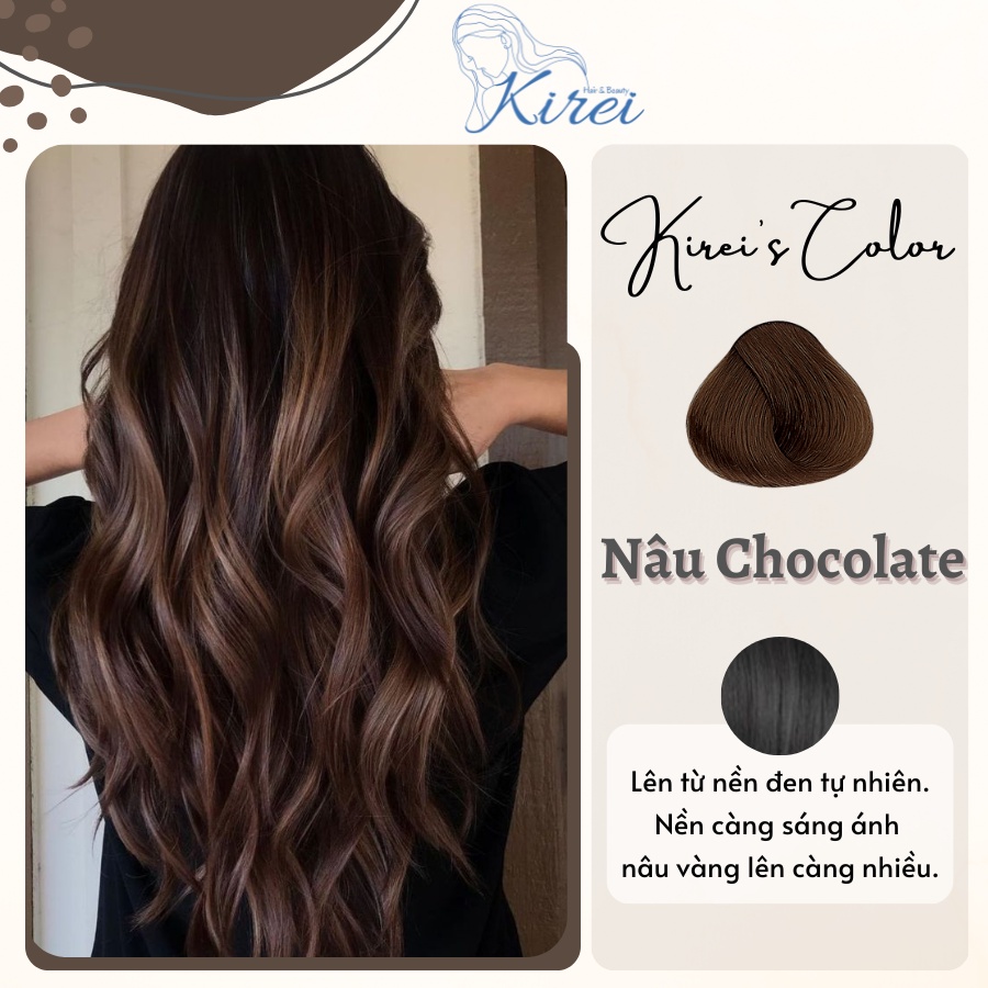 Thuốc nhuộm tóc màu NÂU CHOCOLATE không cần tẩy tóc Kirei Hair, KireiHair, KIREIHAIR