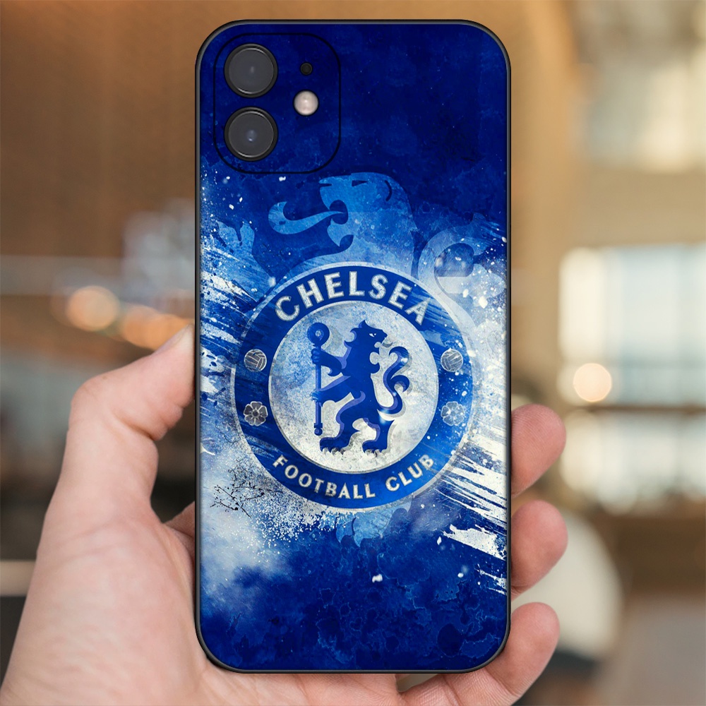 Ốp lưng iPhone 12 dẻo đen cạnh vuông in hình Chelsea FC