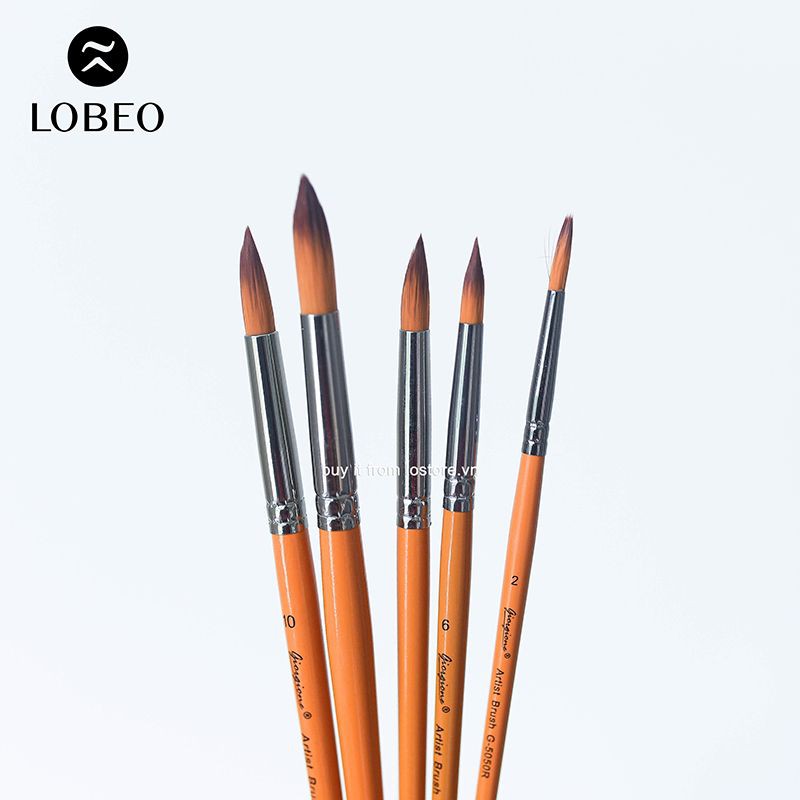[Lỗ Store] Bộ 5 cây cọ Giorgione Lông Nhân Tạo Đầu tròn