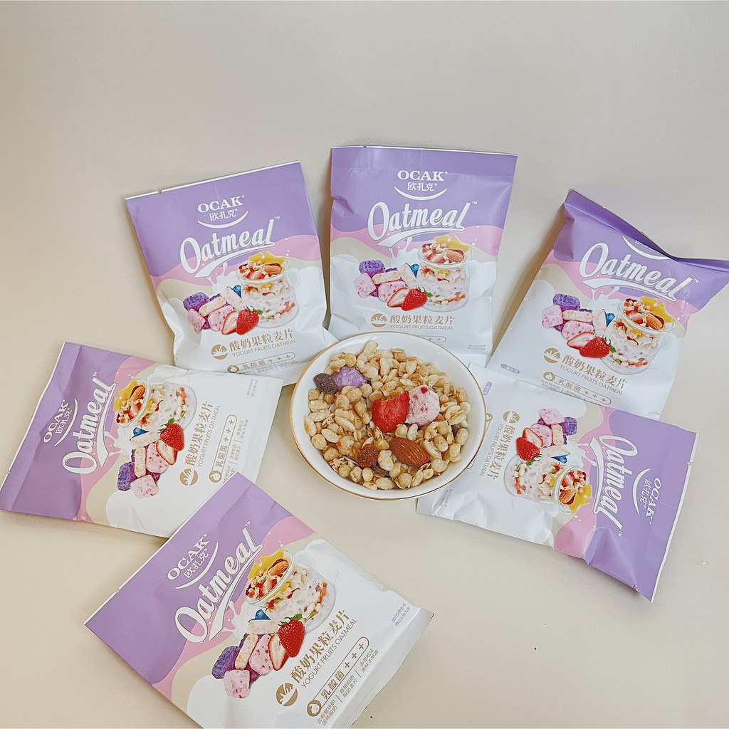 Ngũ cốc Ocak vị viên sữa chua hoa quả, gói 40g, ăn sáng, Tiêu Chiến, hỗ trợ giảm cân hiệu quả, ăn kiêng Ankobe | BigBuy360 - bigbuy360.vn