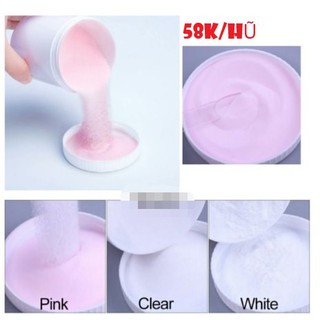 Bột đắp móng Ezflow 120ml chính hãng rất mịn và dẻo, không vón cục - Polymer Nail Powder đủ 3 màu white, pink, clear
