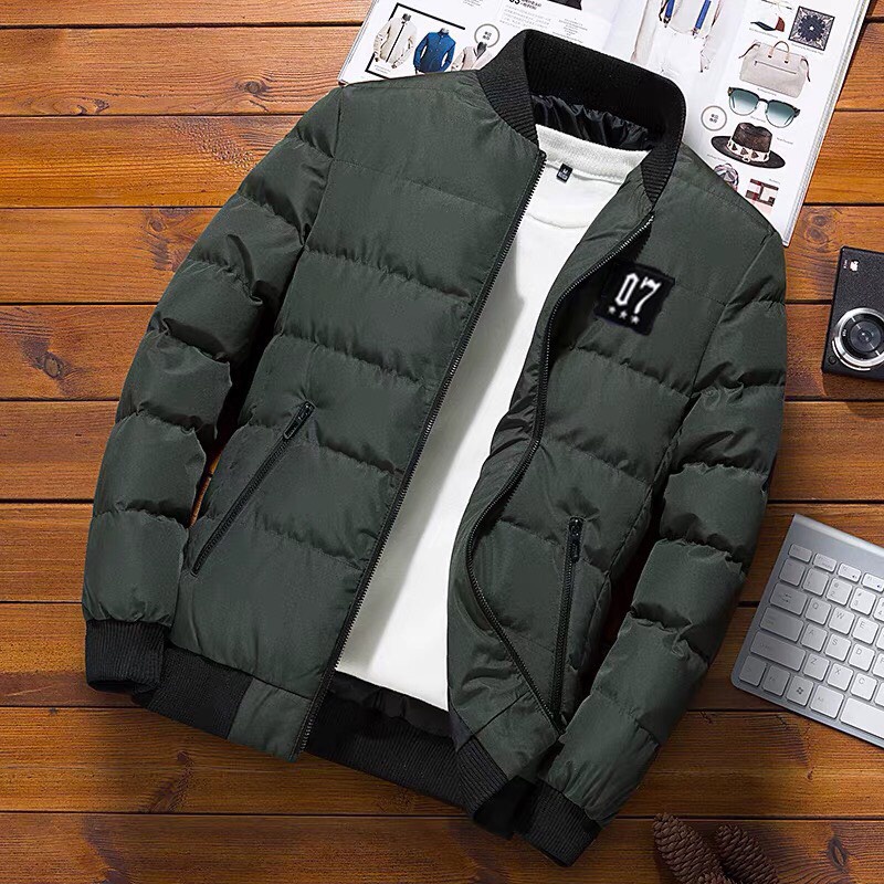 ÁO KHOÁC PHAO NAM BOMBER 07 CHẰN BÔNG 3 LỚP SIÊU ẤM ÁP