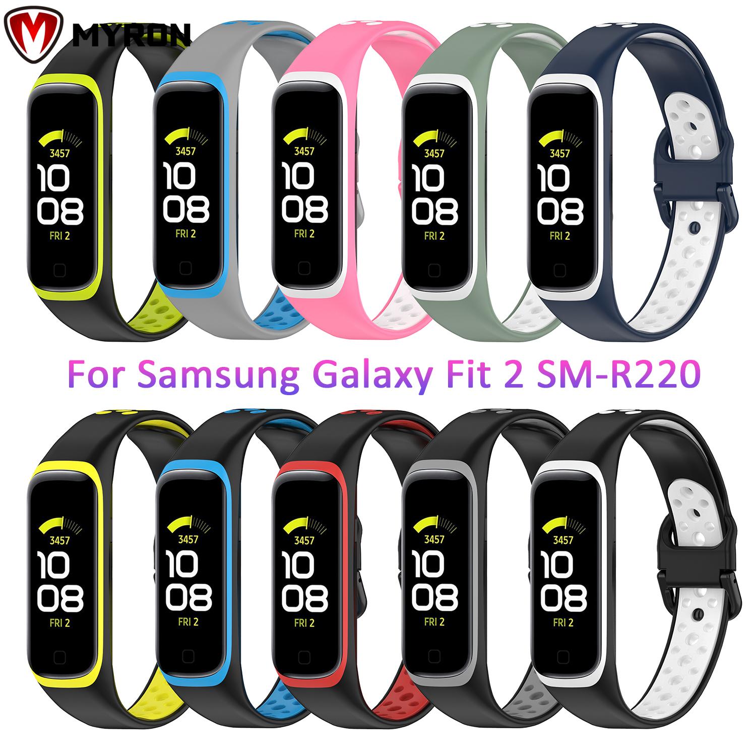 Dây đeo silicone thay thế màu trơn thời trang cho đồng hồ thông minh Samsung Galaxy Fit 2 SM-R220