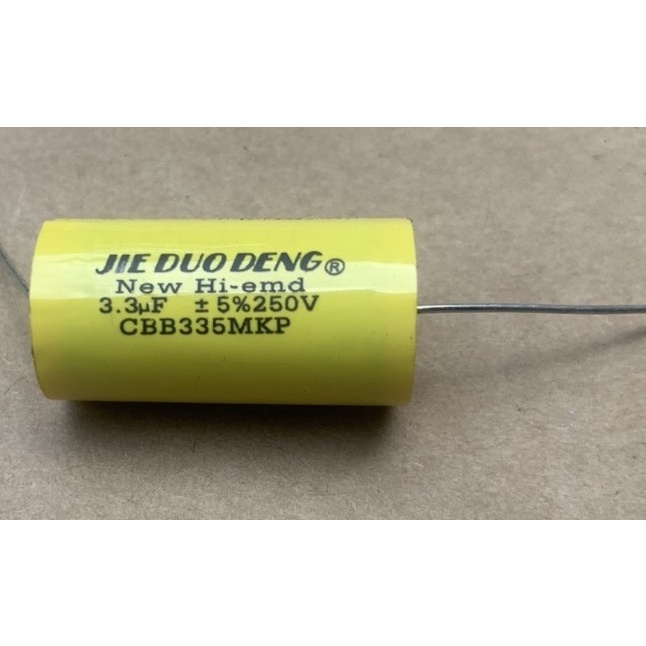 1 TỤ PHÂN TẦN 3,3MF 250V VÀNG - TỤ CHỐNG CHÁY TRÉP - TỤ CẢN LOA TREBLE - GIÁ 1 CHIẾC