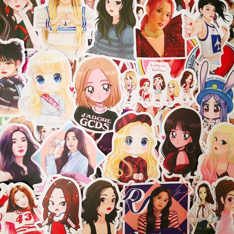❉ Red Velvet Series 01 - KPOP Girls Group Irene SeulGi Wendy Joy Yeri Stickers ❉ 50Pcs/Set Superstar Supergirl DIY Fashion Luggage Laptop Skateboard Decals Doodle Stickers