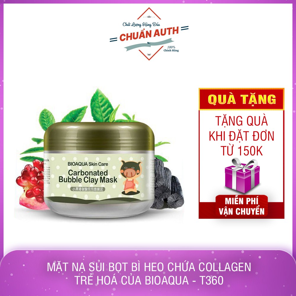 Mặt Nạ Sủi Bọt Bì Heo Chứa Collagen Trẻ Hoá Của Bioaqua - T360