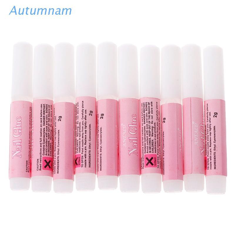 [Hàng mới về] Bộ 10 lọ keo dán phụ kiện trang trí móng tay tiện lợi 2g