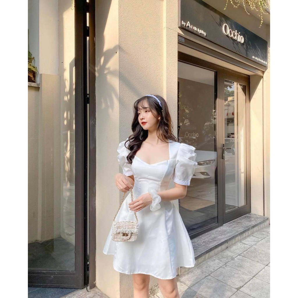 Đầm trắng tay phồng dễ thương - Poli Dress | BigBuy360 - bigbuy360.vn