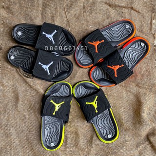 dép jordan 3 màu đen  quai nhung kèm hộp dành cho nam nữ