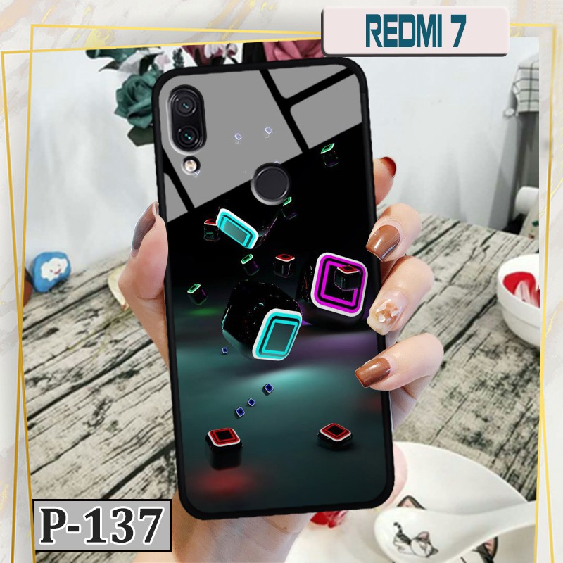 Ốp Xiaomi Redmi 7  - lưng kính in hình 3D