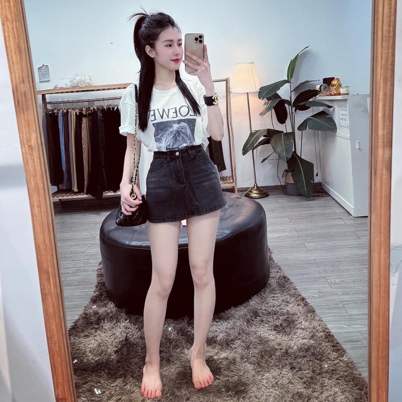 QUẦN GIẢ VÁY JEANS NGẮN NỮ BASIC QUẢNG CHÂU LOẠI 1 MS24991 (G1-6)