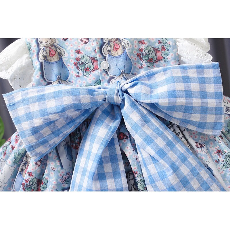 [SẴN SIZE 80,90/ORDER] Váy lolita công chúa màu xanh trắng xoè mùa hè cho bé yêu.