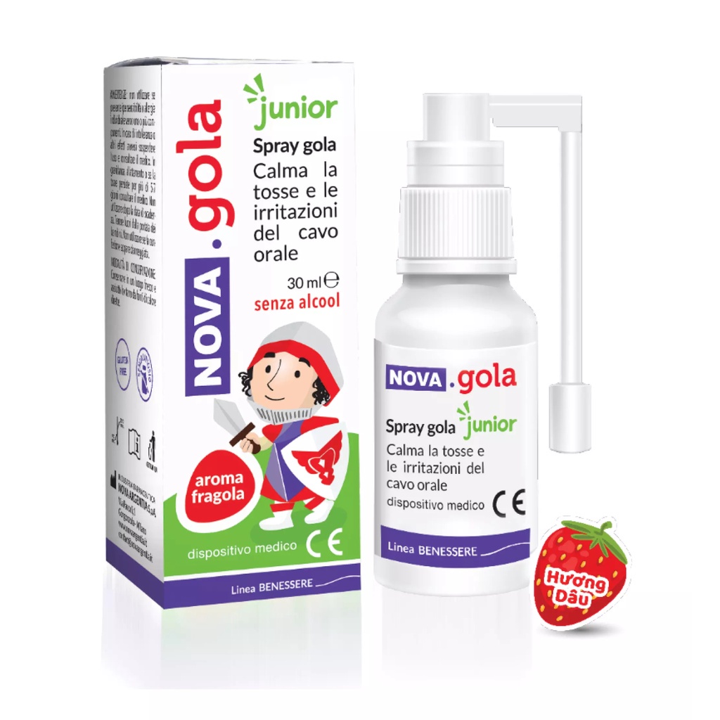 Xịt Họng Chiết Xuất Keo Ong Nova Gola 30ml Kháng Khuẩn, Giảm Ho, Không Lo Viêm Họng, Nhiệt Miệng nhập khẩu Italy