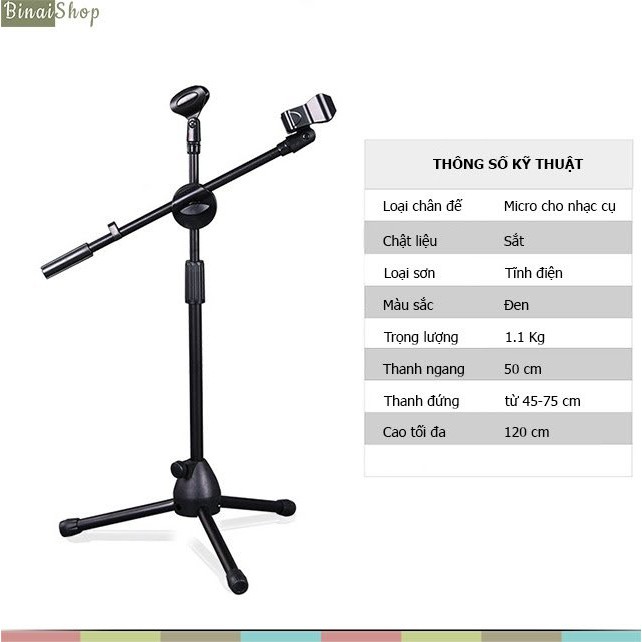 Transhine DT-01 - Chân Đế Micro Lùn Cho Nhạc Cụ Biểu Diễn