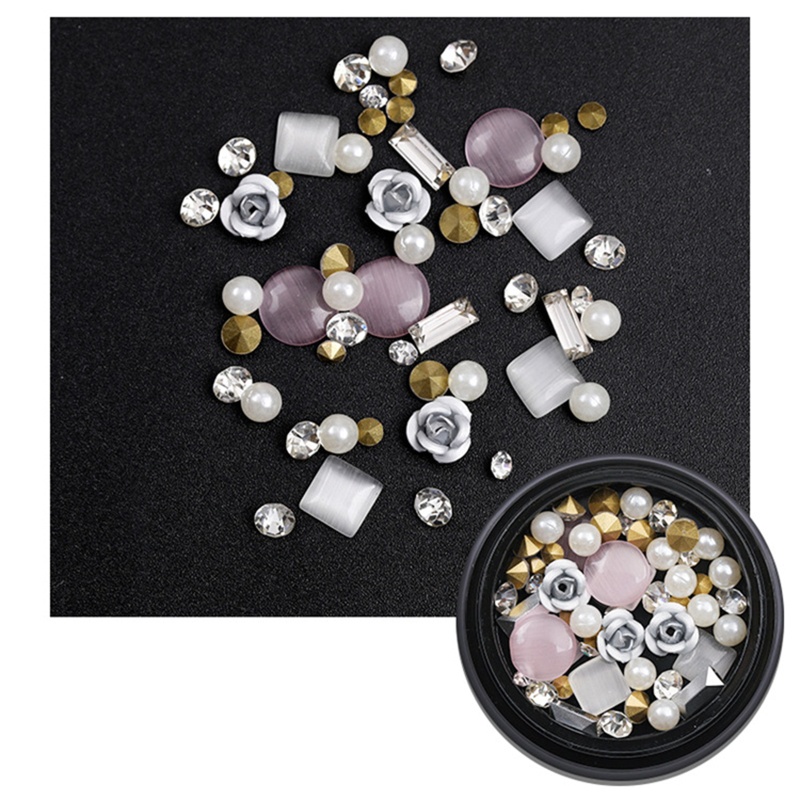 Bộ Phụ Kiện Trang Trí Móng Tay Hình Hoa Hồng Nhỏ Xinh Charms