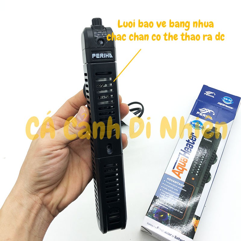 Cây sưởi ấm hồ bể cá Periha 300W HE-300 có lưới bảo vệ 22-34 độ C