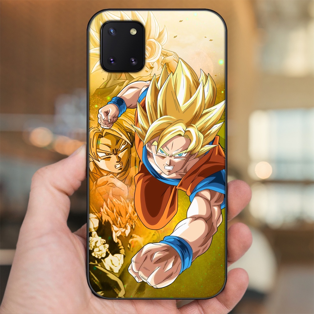 Ốp lưng Samsung Note 10 Lite viền đen in hình Goku Dragon Ball