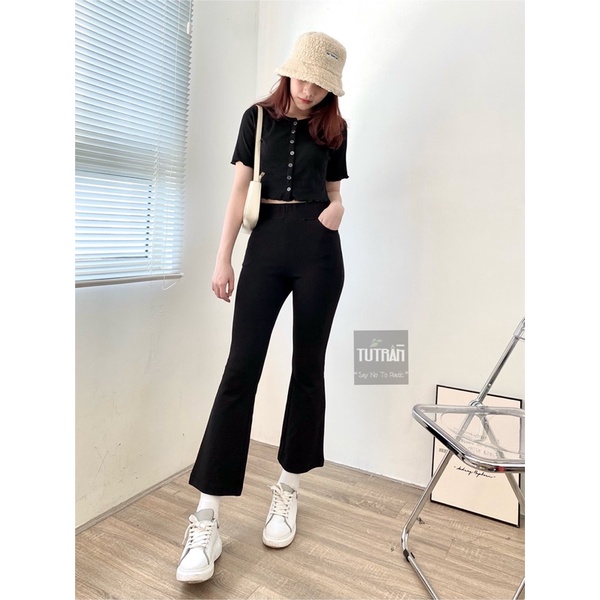Quần umi ống loe có túi ảnh thật
