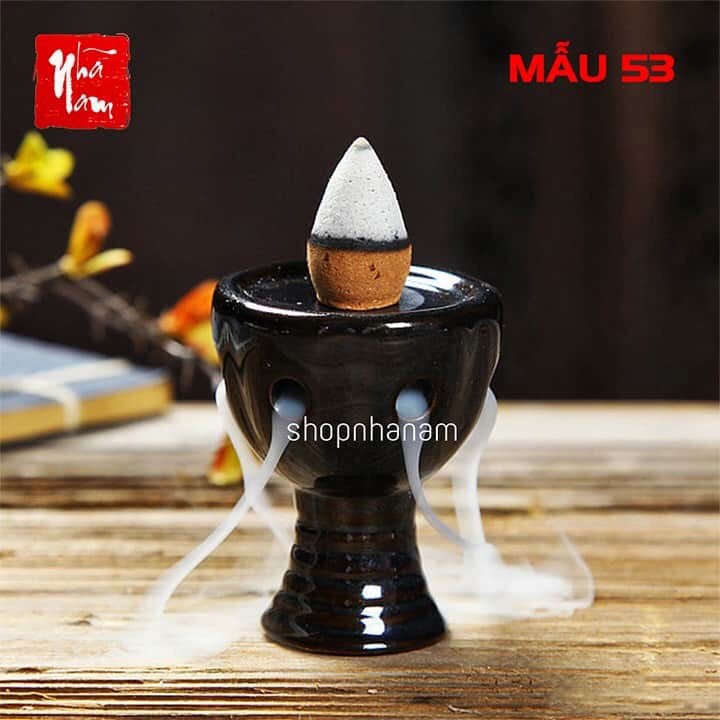 Đế Gốm Sứ Đặt Nụ Trầm Thác Khói Trầm Hương Tặng 1 Nụ Trầm